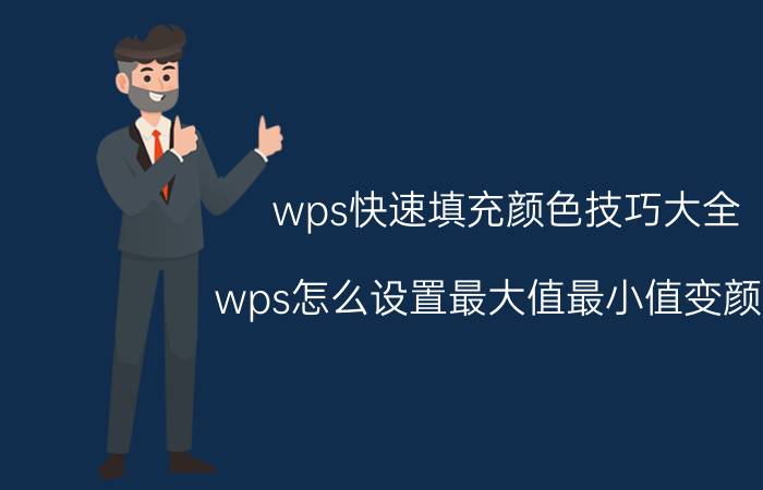 wps快速填充颜色技巧大全 wps怎么设置最大值最小值变颜色？